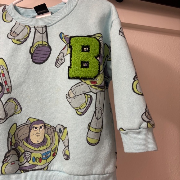 Disney Pixar Toy Story Size 2T Light Blue Buzz Lightyear Fleece Sweatshirt Pre❤️ - Picture 3 of 13